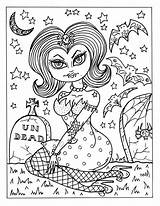 Coloring Pages Vampire Color Vixens Halloween Adult Instant Deborah Muller Vixen Print Getdrawings Printable Mermaid Chubby Getcolorings Digi Digital sketch template