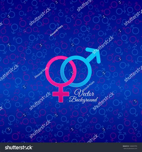 sex symbol male and female gender symbols on color background stock vector illustration