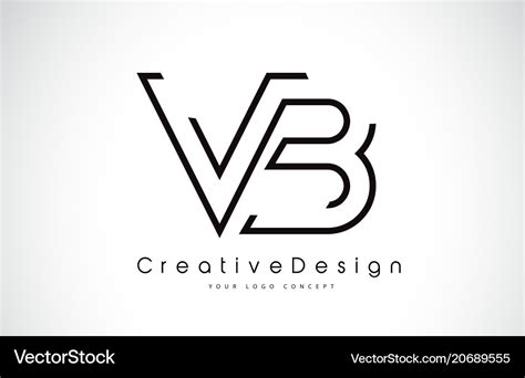 vb   letter logo design  black colors vector image