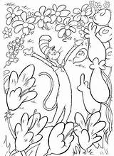 Coloring Printable Pages Hat Cat Seuss Dr Library Clipart sketch template