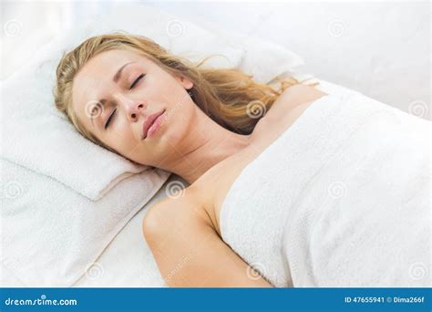 young beautiful  relaxed lady  spa treatment stock image image