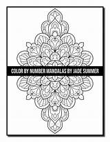 Number Color Mandalas Coloring Book Description Jade Summer Jadesummer sketch template