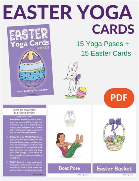 yoga poses easter yoga cards  kids pretend    easter bunny