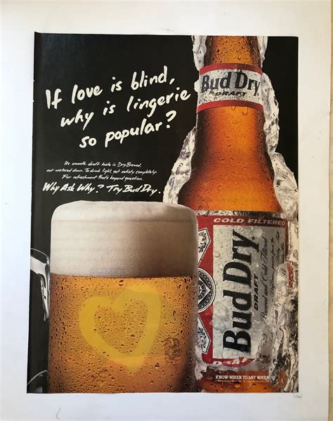 bud dry advertisement  love  blind  etsy