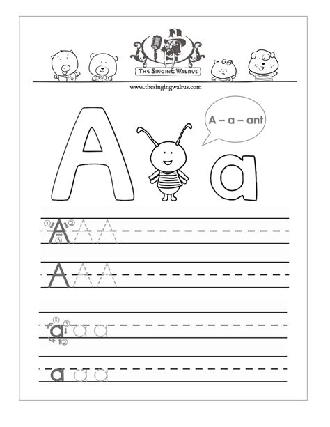 printable letter  practice sheet  kids  combination