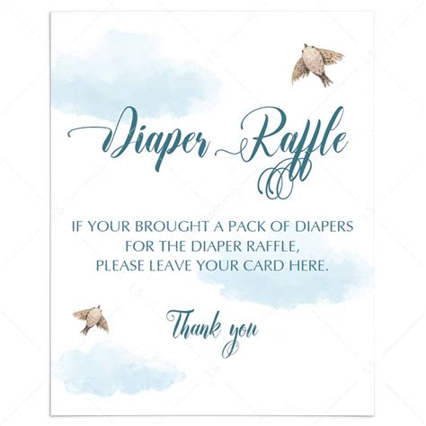 printable diaper raffle signs  baby shower instant