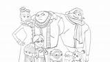 Despicable Gru Dru Family Coloring Pages Printable Ecoloringpage Print Right Click sketch template