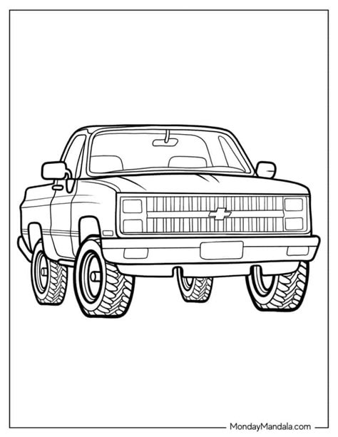 simple pick  truck coloring pages