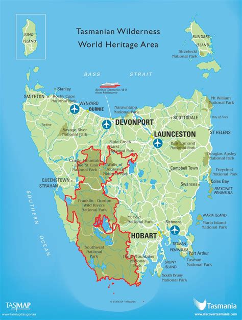 tasmania national parks map ontheworldmapcom