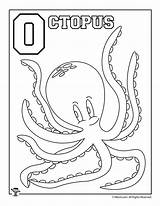 Coloring Letter Octopus Alphabet Pages Worksheets Set Crafts Activities Woojr sketch template