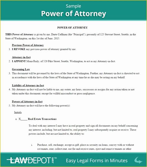 poa template  power  attorney form  poa forms