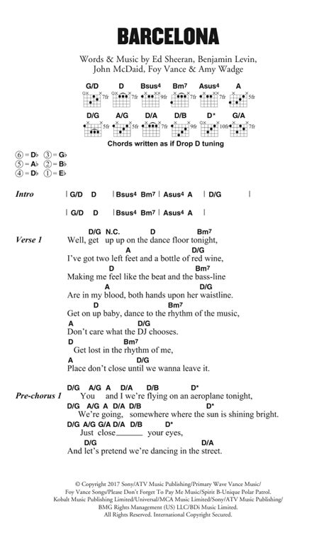 barcelona  ed sheeran guitar chordslyrics guitar instructor