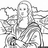Vinci Leonardo Da Mona Lisa Coloring Color Pages Drawing Painting Thecolor Famous Paintings sketch template