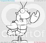 Crawdad Waving Mascot Lobster Character Outlined Coloring Clipart Cartoon Vector Cory Thoman sketch template