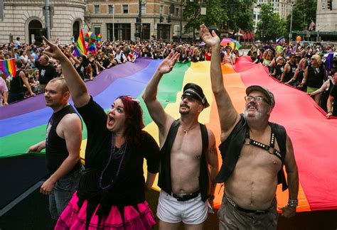 Seattle Pride Parade Revelers Celebrate Marriage Equality The Seattle