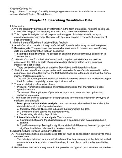 chapter  describing quantitative data