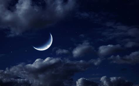 foto natur mond himmel nacht halbmond wolke
