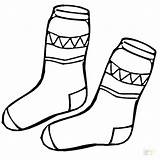 Socks Coloring Sock Pages Printable Winter Clipart Clothes Kids Clothing Drawing Christmas Colouring Template Shoes Color Outline Kid Para Supercoloring sketch template