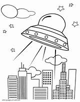 Ufo Coloring Pages Printable Space Boys Designlooter Gif 1140px 56kb sketch template
