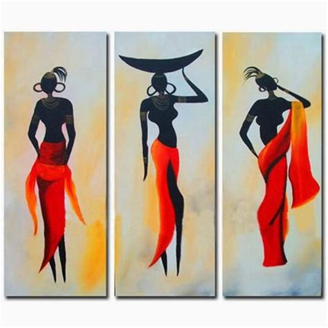Abstract African Women Paintings Handpainted Figure Oil Painting Modern