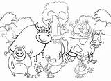 Ferme Kolorowanki Vieh Coloriage Gruppen Zeichen Strona Obraz Meduzy Zawilec Animale Personnages Livre sketch template
