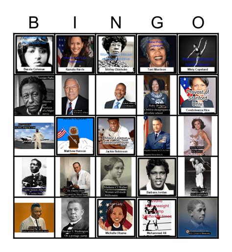 black history month bingo bingo card