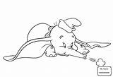 Coloring Dumbo Pages Trunk Disney Blows His Getcolorings Shy 53kb 1300 sketch template