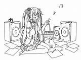 Miku Hatsune Coloringhome Vocaloid Chibi sketch template
