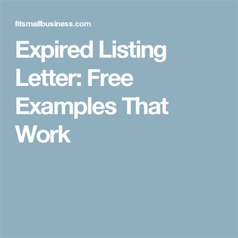 expired listing letter  examples  work real estate advertising