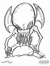 Coloring Pages Scary Alien Monster Drawing Creepy Monsters Printable Death Cute Hand Book Space Aliens Mail Outer Drawings Getdrawings Color sketch template