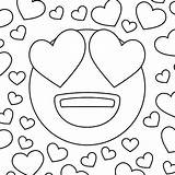 Emoji Coloring Pages Heart Eyes Printable Print Getcolorings Emojis Getdrawings Color sketch template