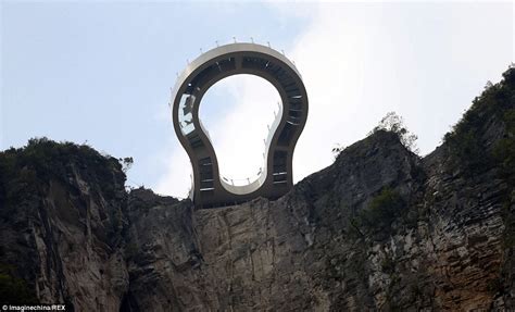Chinese Observation Deck Hanging Over A 2 350 Foot Cliff