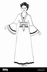 Hanfu Alamy Vorne Tracht Chinesischen sketch template