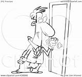 Knocking Door Outline Illustration Businessman Cartoon Clip Toonaday Royalty Rf Clipart 2021 sketch template