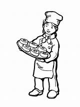 Pintar Profesiones Panadero Cuoco Pasticcere Oficios Pastelera Panaderos Forno Disegnidacolorareonline Bandeja Dibuix Activitat Pastisser Stampare Biscotti sketch template