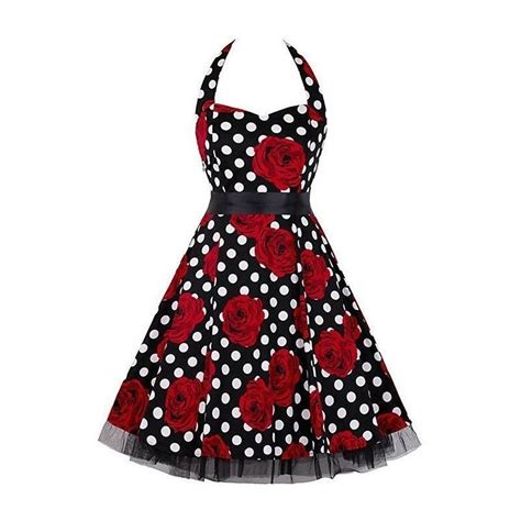 vintage sweetheart neckline halter backless polka dot flower casual