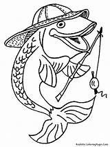 Fisherman Poisson Fishing Coloriage Coloriages Poissons Imprimer Realisticcoloringpages sketch template