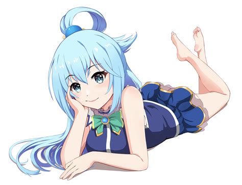 safebooru 1girl aqua konosuba aqua bow aqua neckwear ass bangs bare