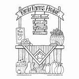 Coloring Pages Produce Market Farmers Farm Farms Family Printable Colouring Color Fall Thanksgiving Harvest Farmer Kids Corn Adult Autumn Stall sketch template
