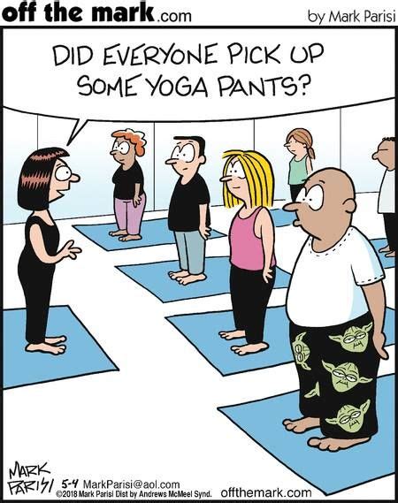 Yoga Pants Cartoon Jokes Funny Cartoons Funny Comics Daily Cartoons