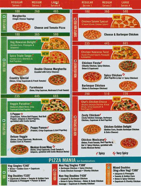 menu  dominos pizza naupada thane region mumbai eazydiner