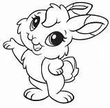 Rabbit Cute Baby Coloring Pages Bunny Printable Animal Kids Coloring4free Description Category sketch template