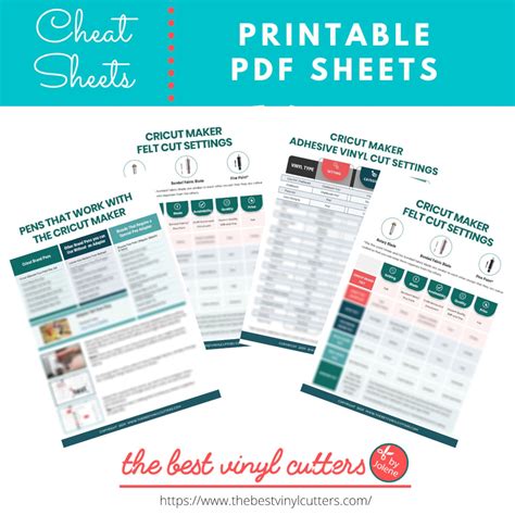 printable cheat sheets  cricut maker beginners guide  etsy canada