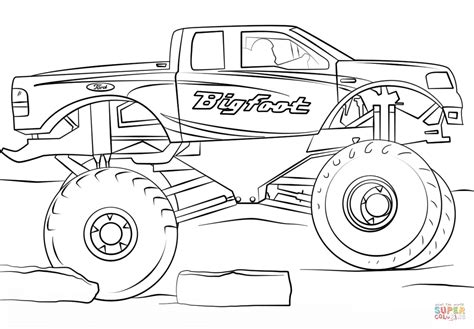 bigfoot monster truck coloring page  printable coloring pages