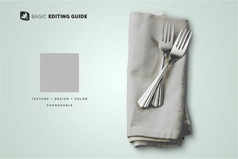 dinner napkin  cutlery mockup designertale