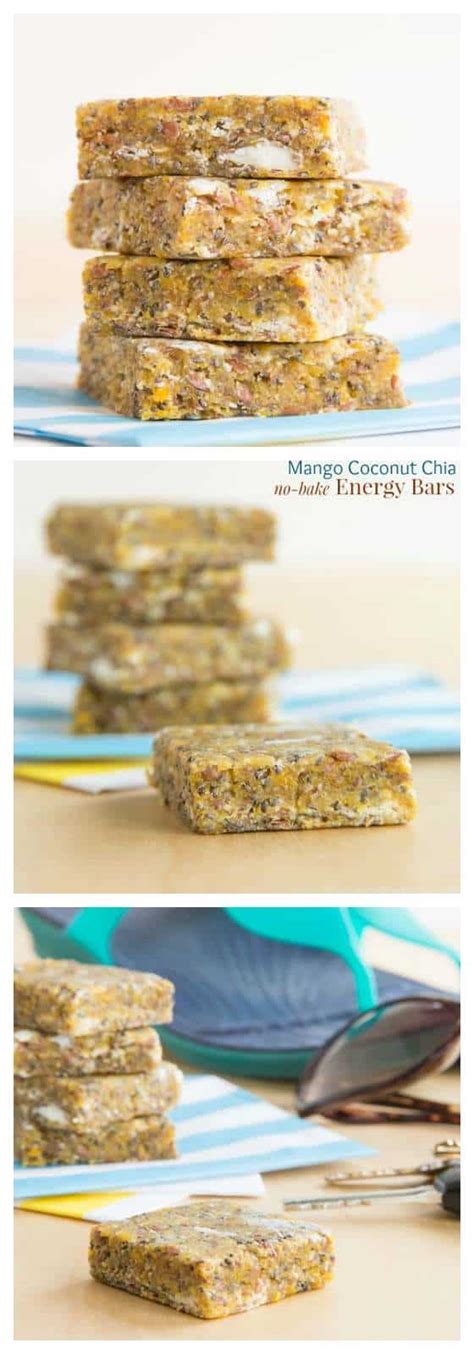 mango coconut chia no bake energy bars cupcakes and kale chips
