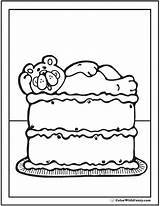 Cake Coloring Pages Teddy Bear Pdf sketch template