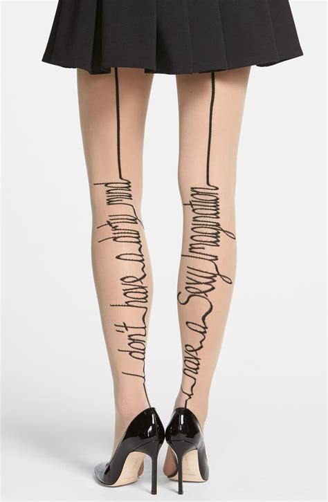 pretty polly writing detail back seam tights nordstrom