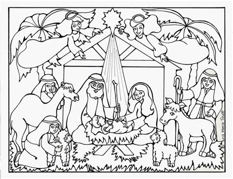 nativity  drawing  getdrawings