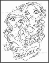 Sisters sketch template